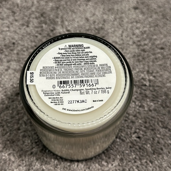 Bath & Body Works CHAMPAGNE TOAST scented candle 7 oz - Picture 3 of 3